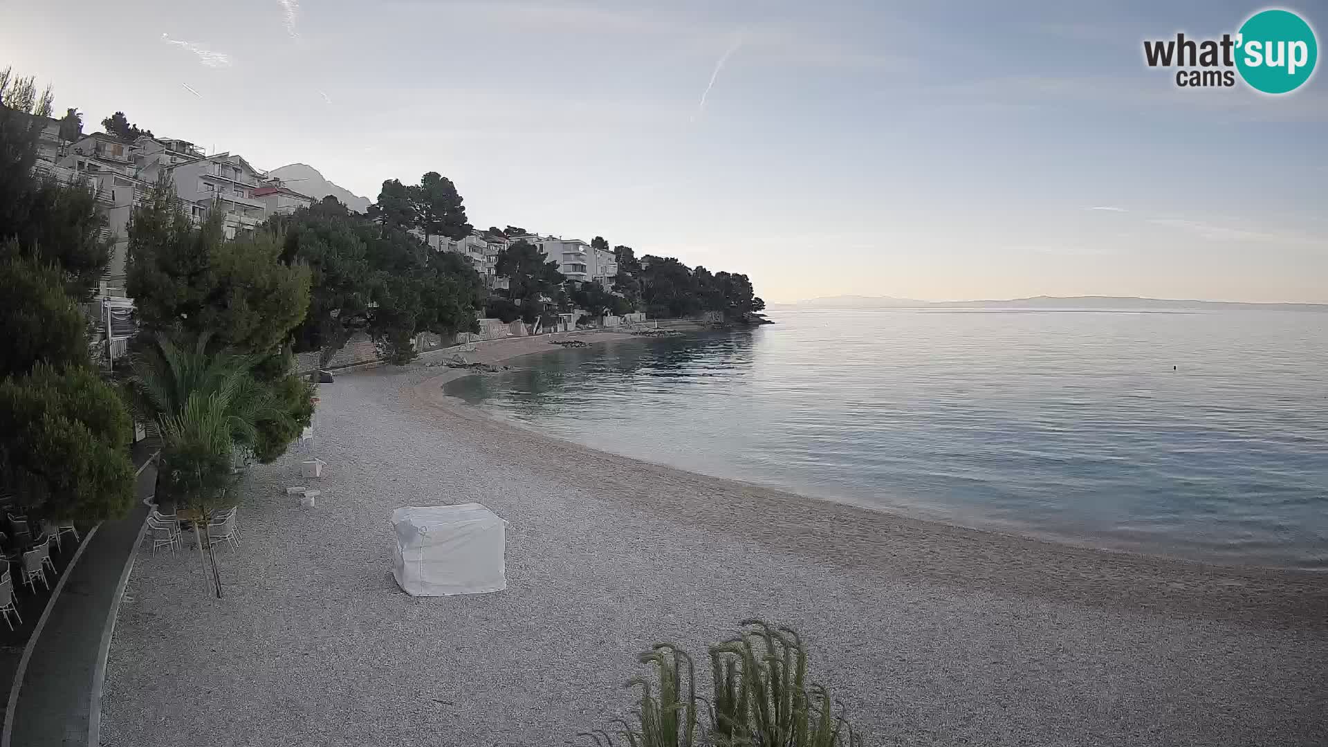Webcam Plage Lučica Brela – Vue en direct sur la côte adriatique