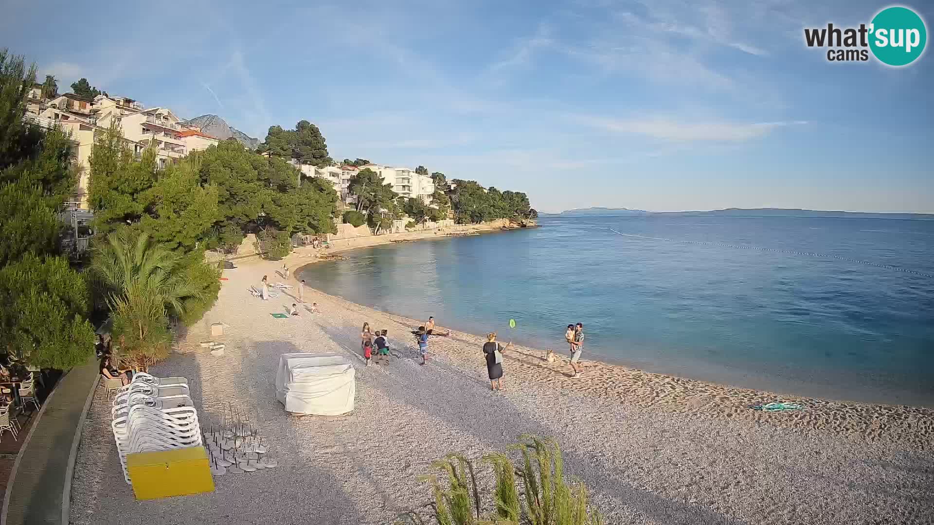Webcam Lučica Strand Beach Brela – Liveblick von der Adriaküste