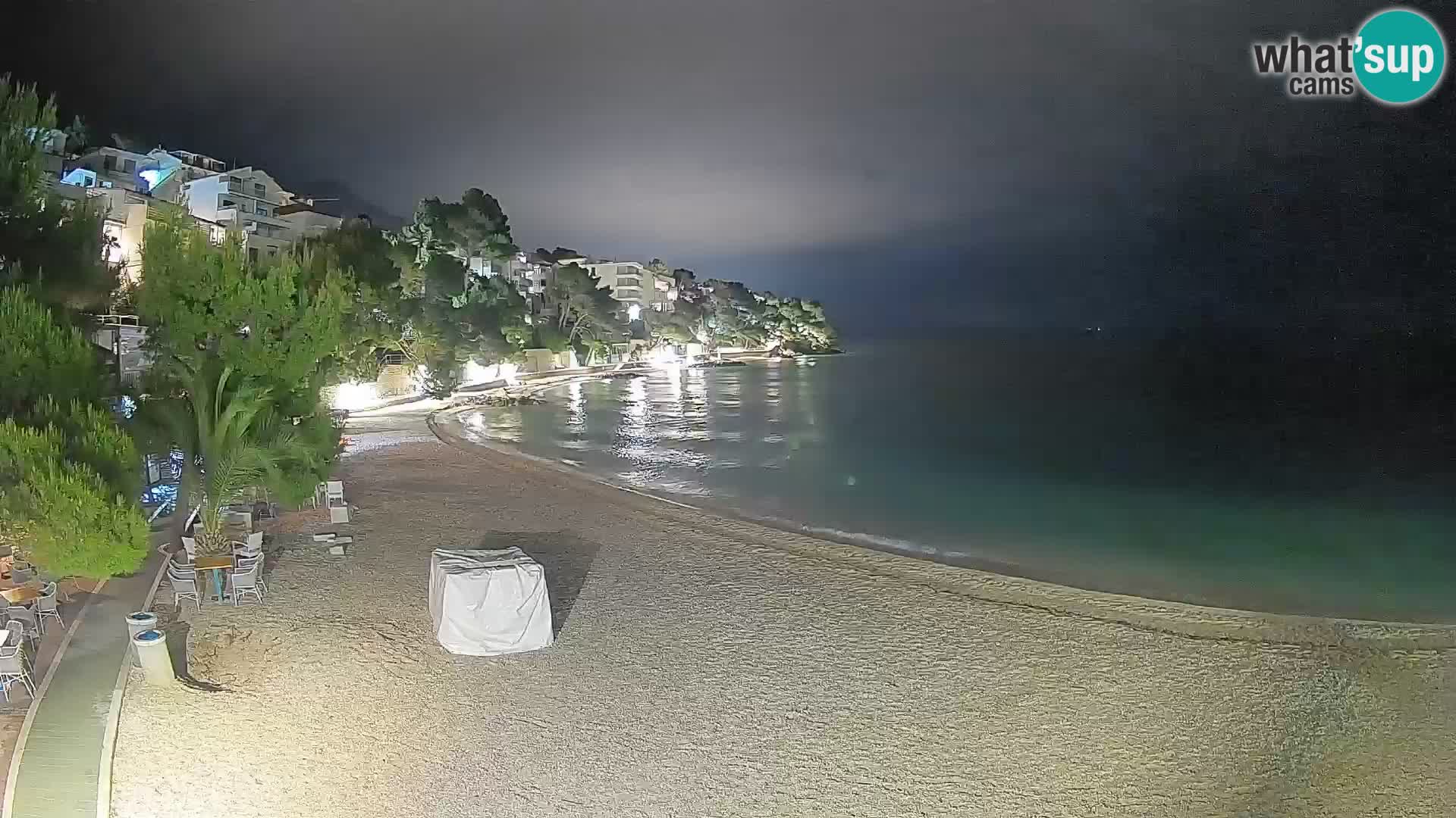 Webcam Plage Lučica Brela – Vue en direct sur la côte adriatique