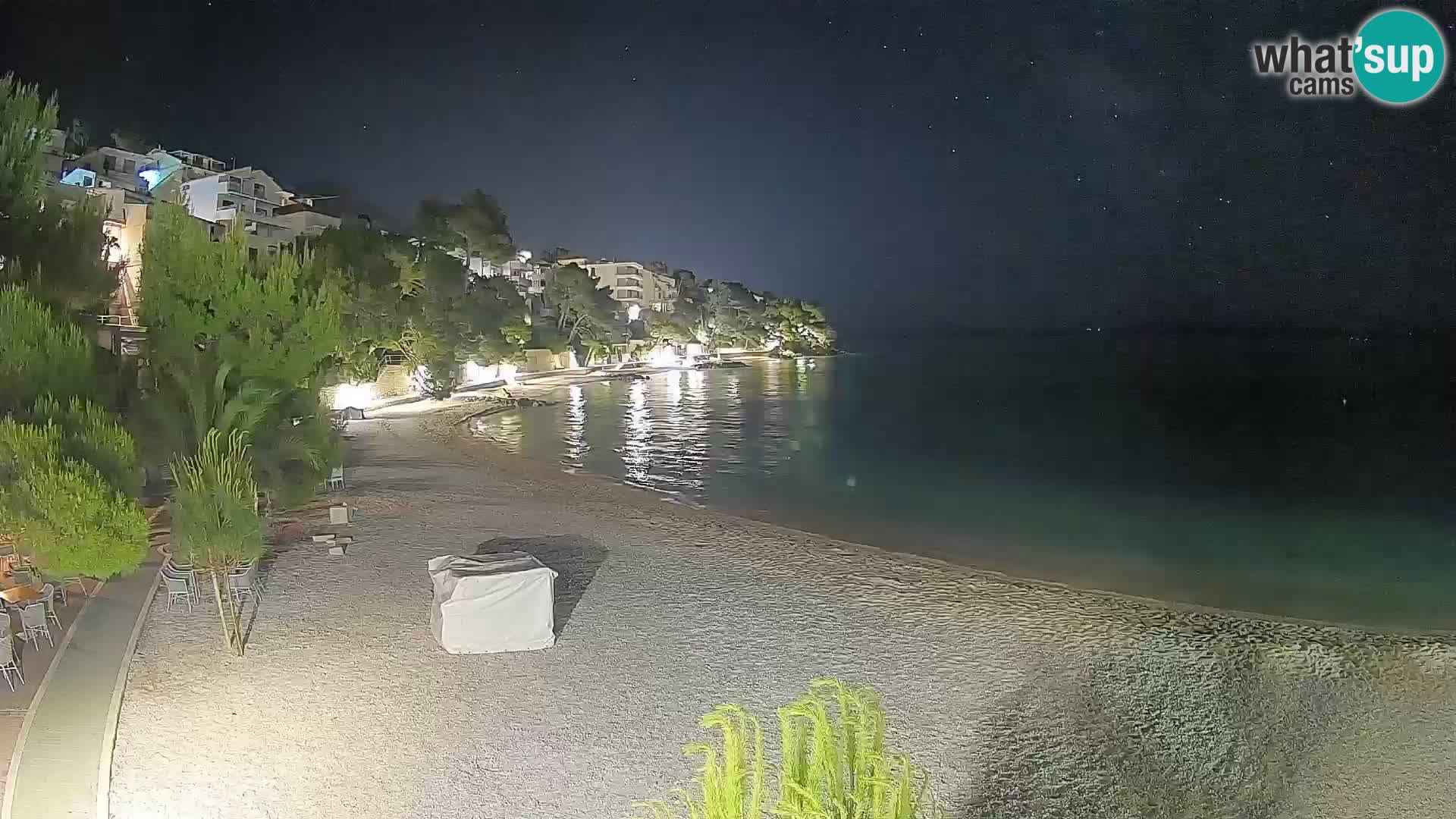 Webcam Lučica Strand Beach Brela – Liveblick von der Adriaküste