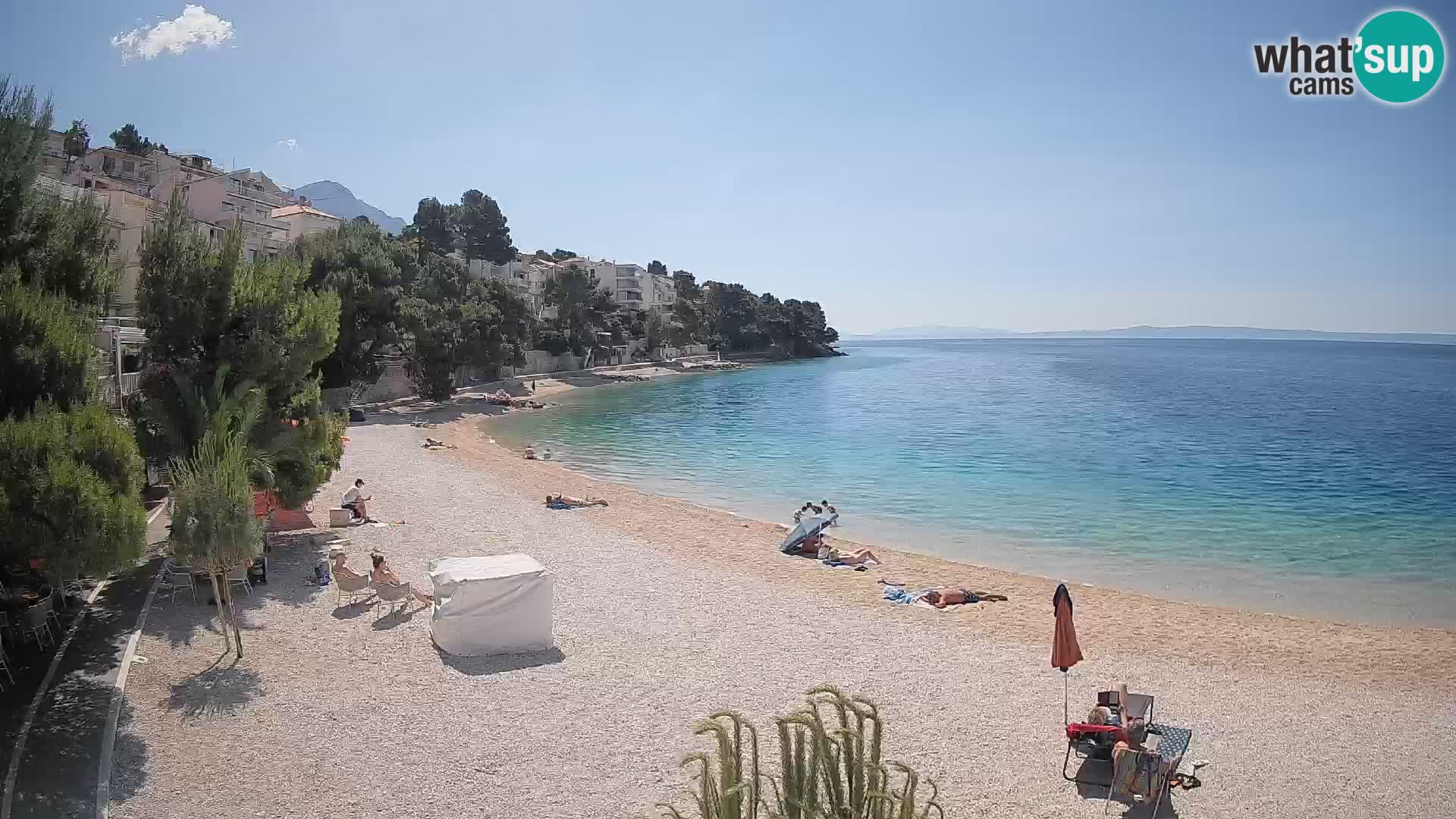 Webcam Lučica Strand Beach Brela – Liveblick von der Adriaküste