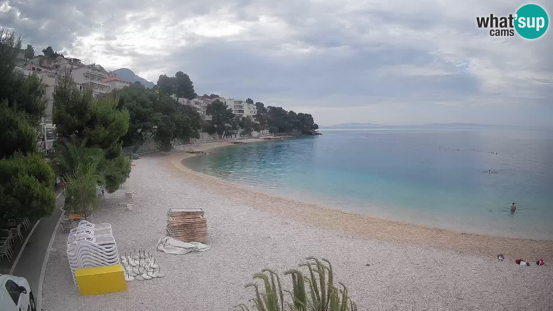 Webcam Lučica Strand Beach Brela – Liveblick von der Adriaküste