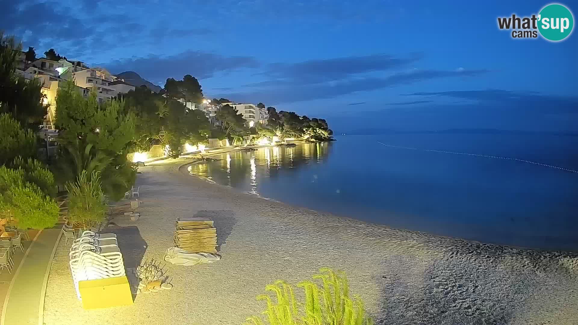 Webcam Plage Lučica Brela – Vue en direct sur la côte adriatique