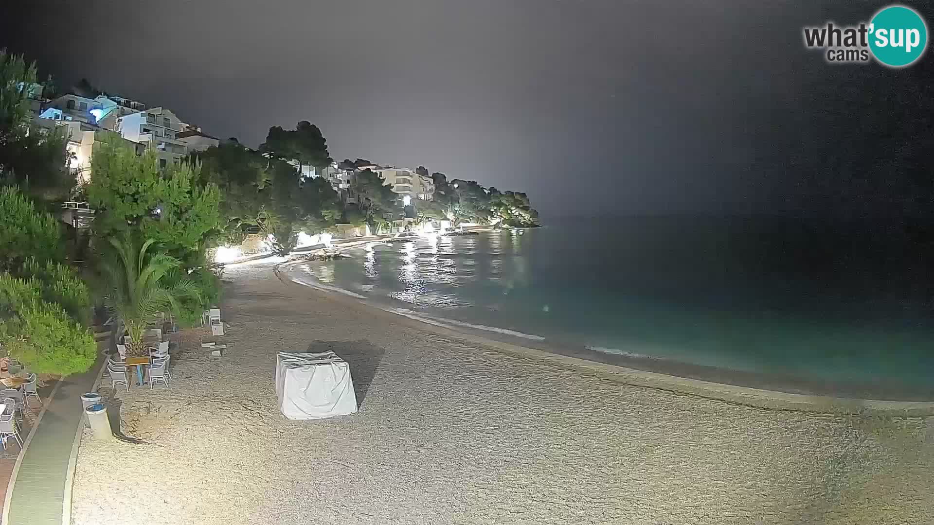 Web kamera Plaža Lučica Brela – Pogled uživo na jadransku obalu