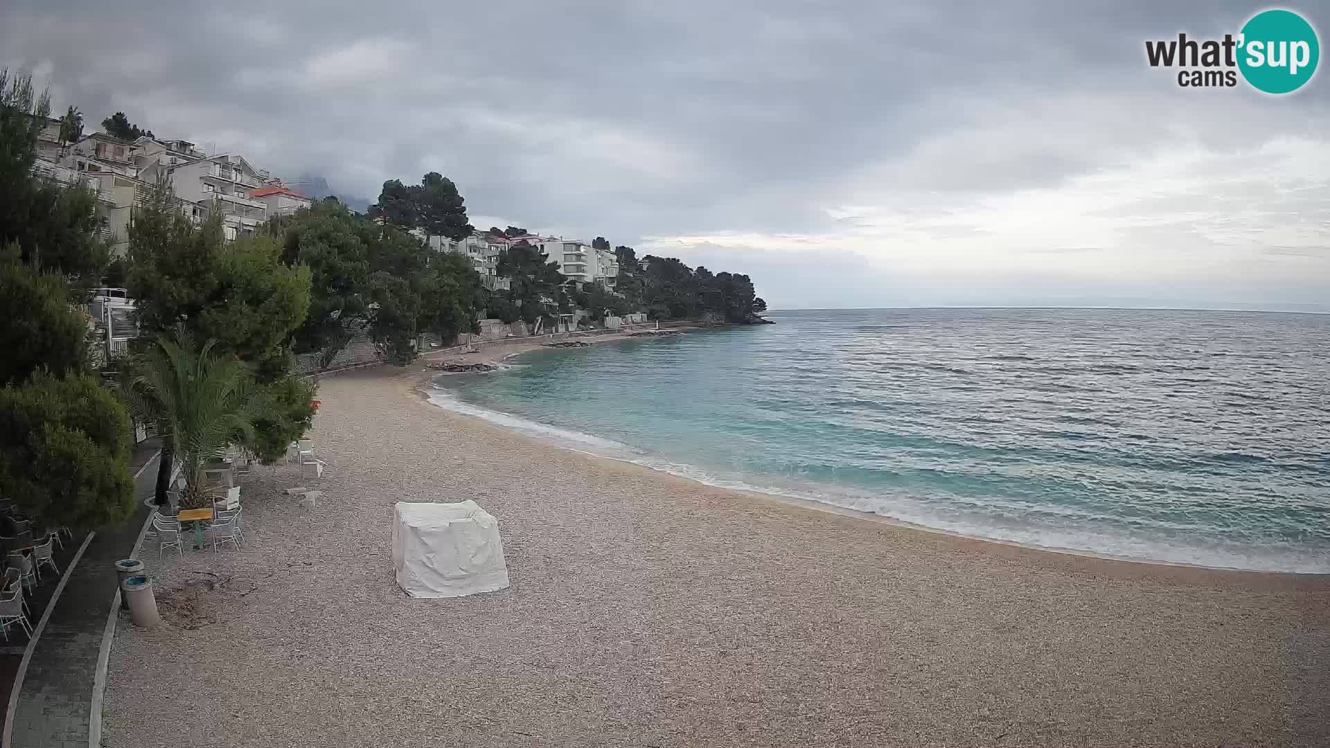 Webcam Lučica Strand Beach Brela – Liveblick von der Adriaküste