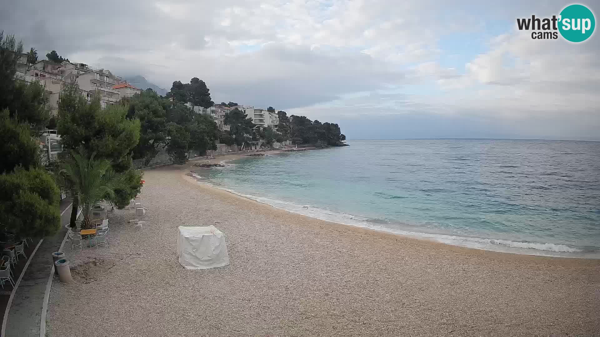 Webcam Lučica Strand Beach Brela – Liveblick von der Adriaküste