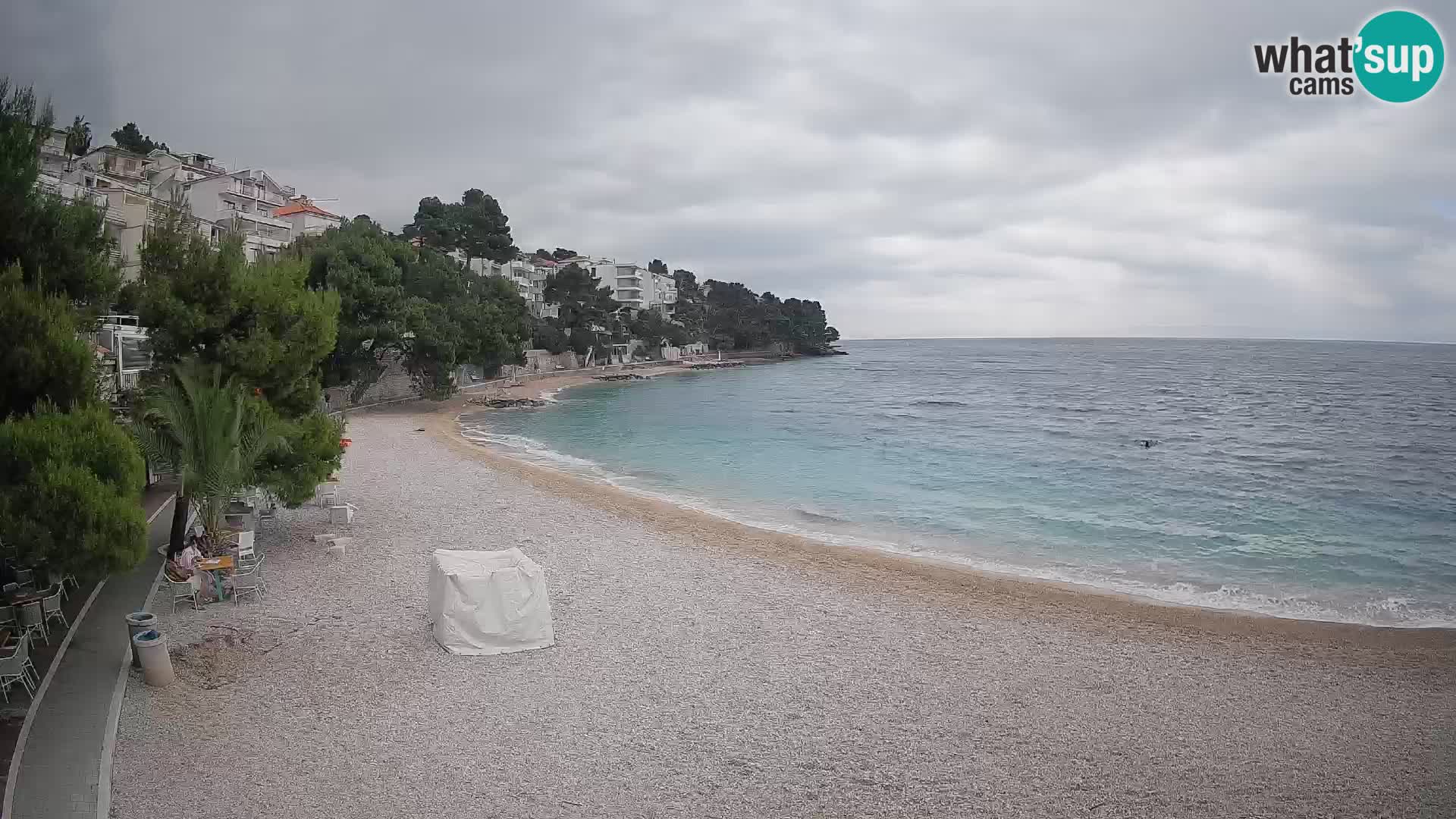 Webcam Lučica Strand Beach Brela – Liveblick von der Adriaküste
