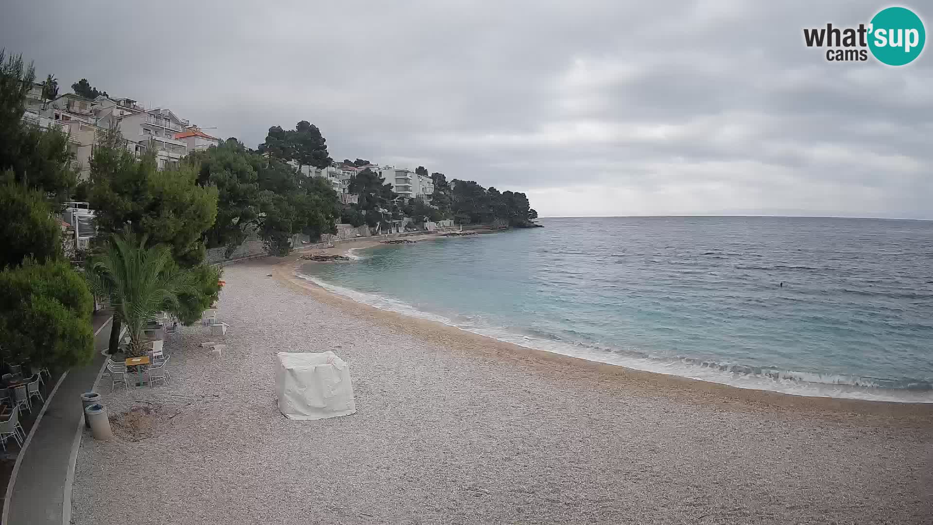 Webcam Lučica Strand Beach Brela – Liveblick von der Adriaküste