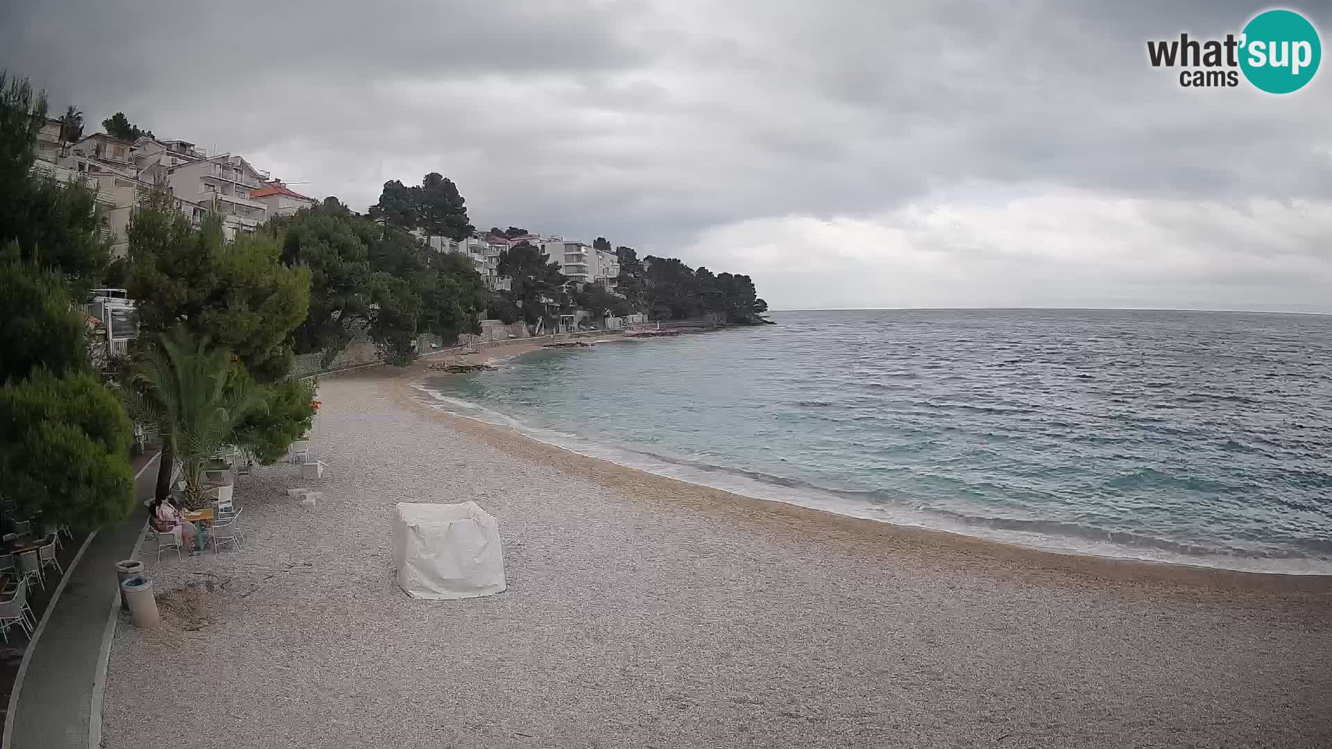 Spletna kamera Plaža Lučica Brela – Pogled v živo na Jadransko obalo