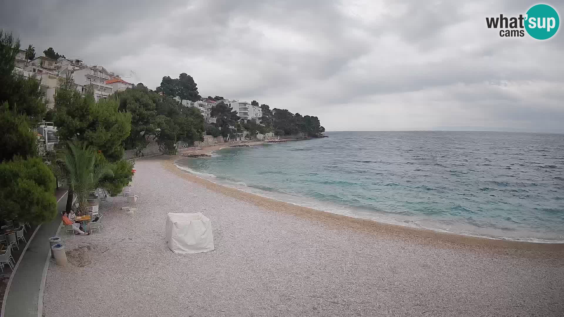 Spletna kamera Plaža Lučica Brela – Pogled v živo na Jadransko obalo