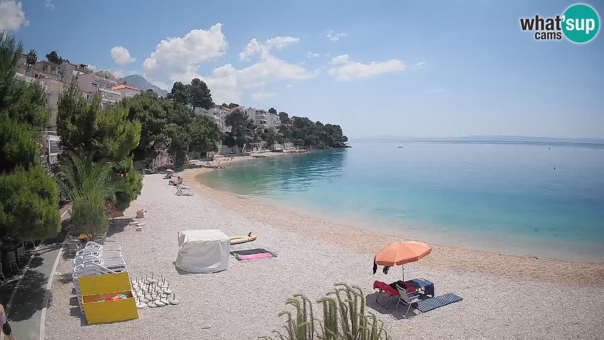 Webcam Plage Lučica Brela – Vue en direct sur la côte adriatique