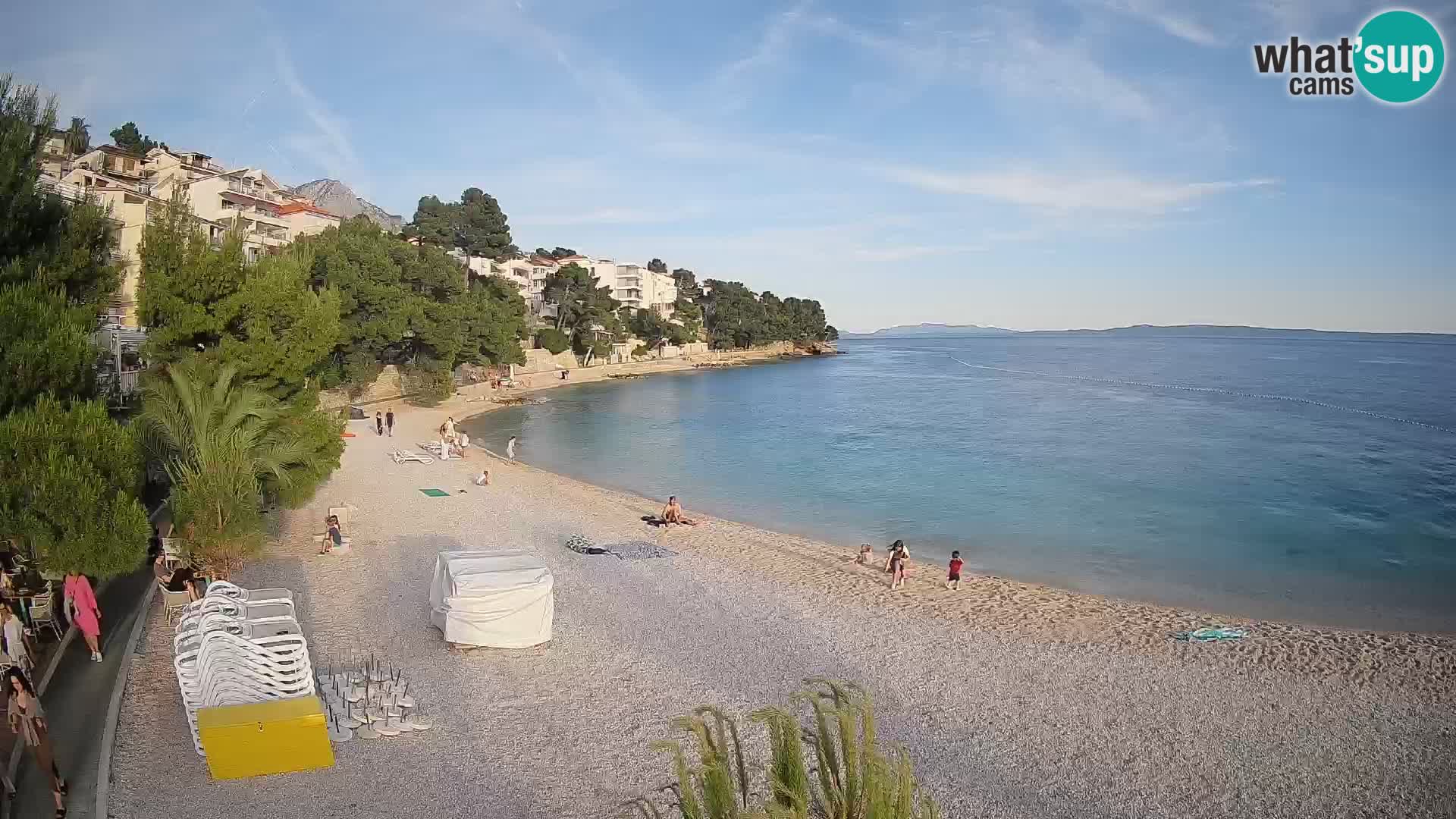 Web kamera Plaža Lučica Brela – Pogled uživo na jadransku obalu