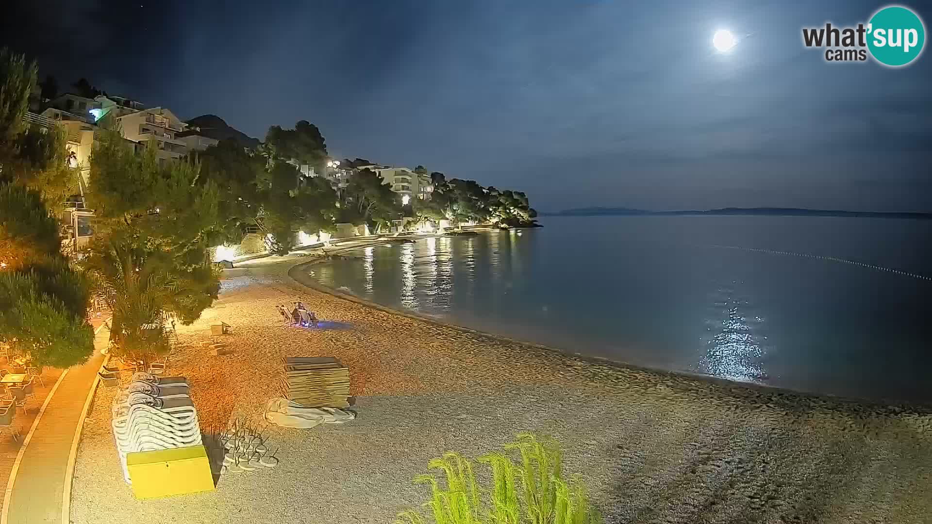 Web kamera Plaža Lučica Brela – Pogled uživo na jadransku obalu