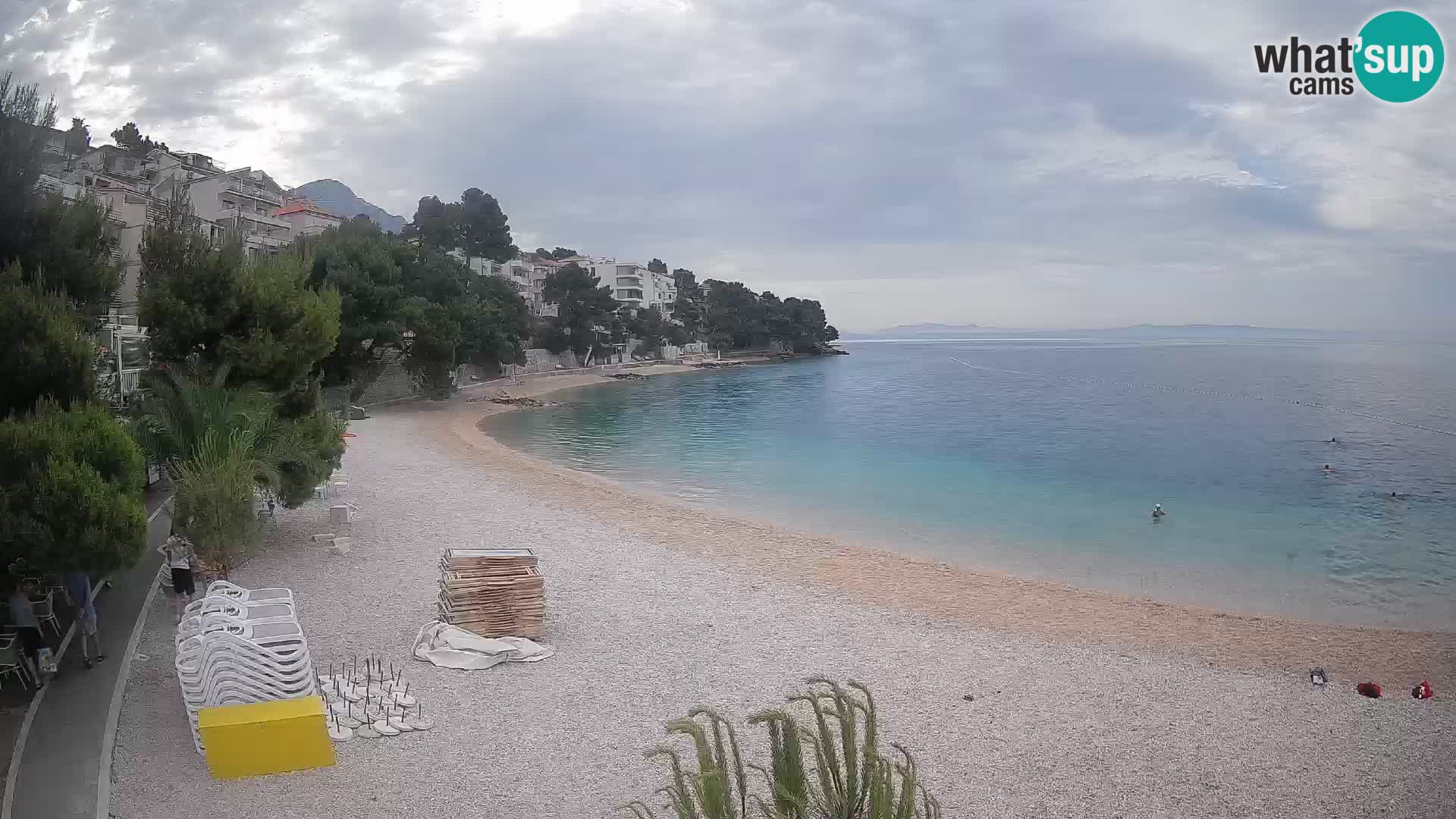 Webcam Lučica Strand Beach Brela – Liveblick von der Adriaküste