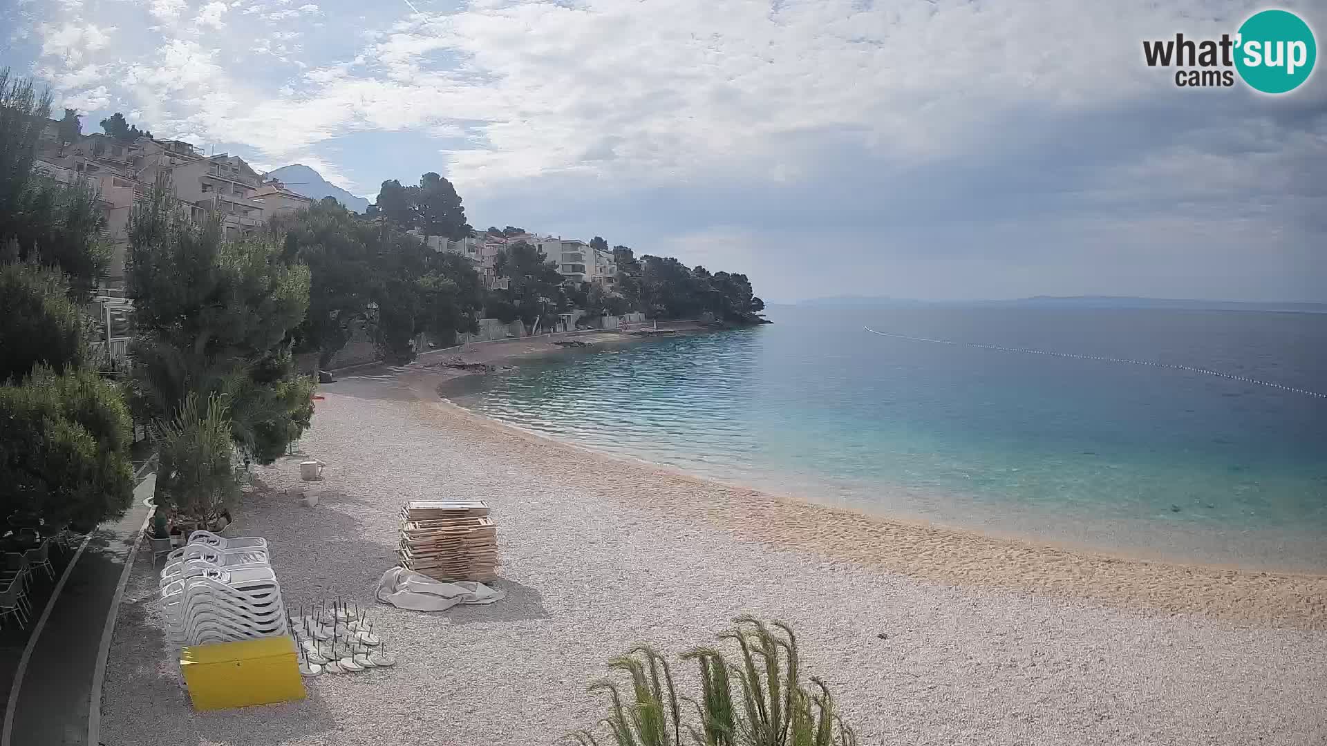 Spletna kamera Plaža Lučica Brela – Pogled v živo na Jadransko obalo