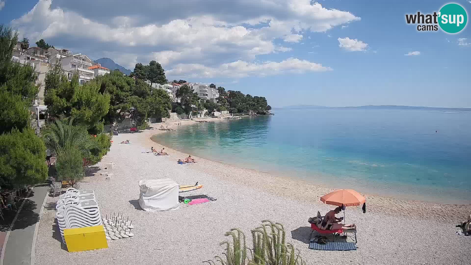 Webcam Spiaggia Lučica Brela – Vista live sulla costa adriatica