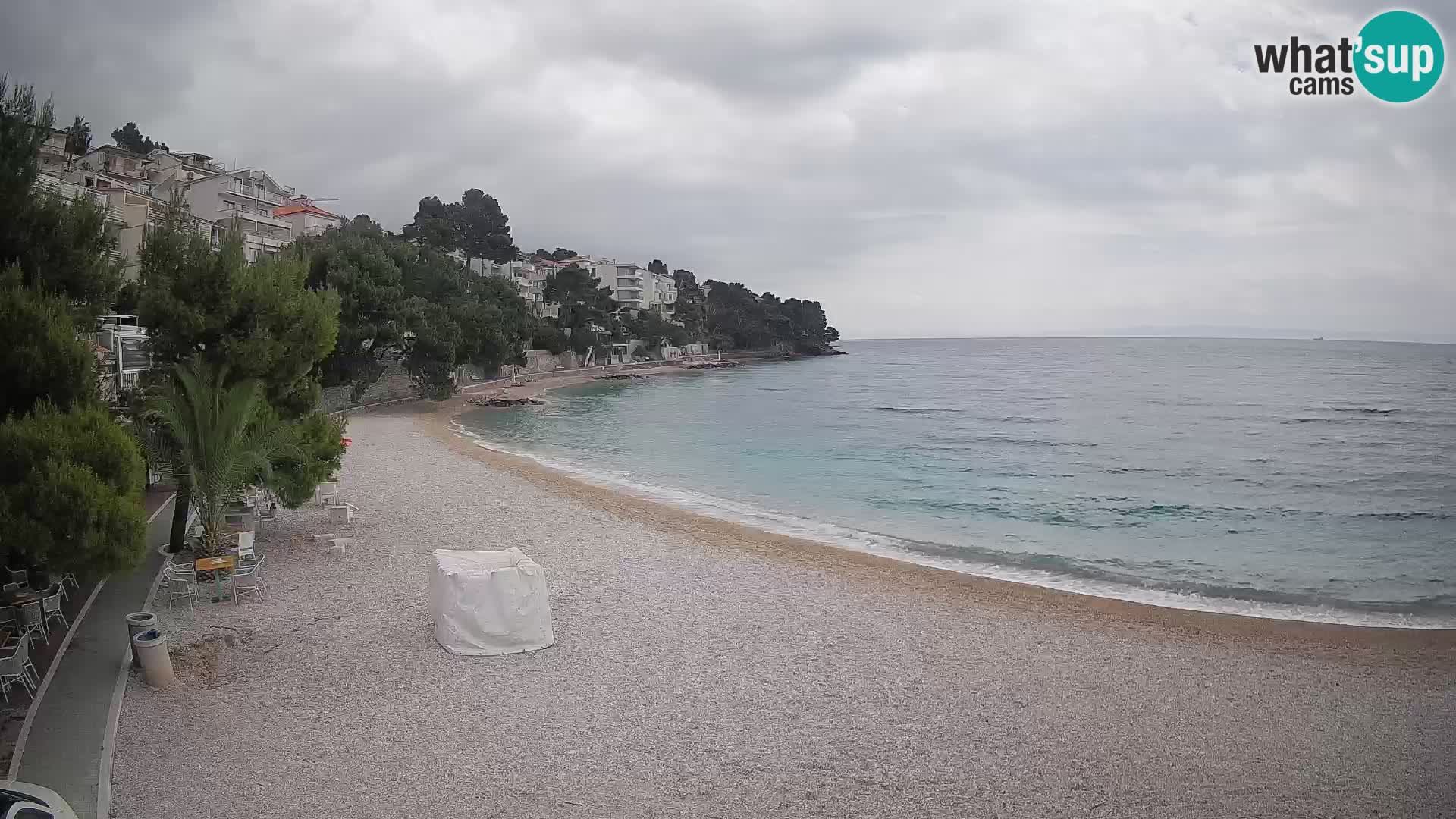 Spletna kamera Plaža Lučica Brela – Pogled v živo na Jadransko obalo