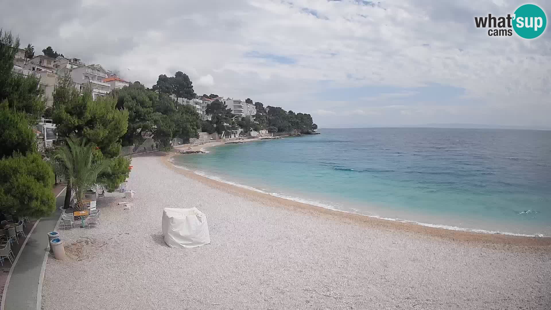 Spletna kamera Plaža Lučica Brela – Pogled v živo na Jadransko obalo