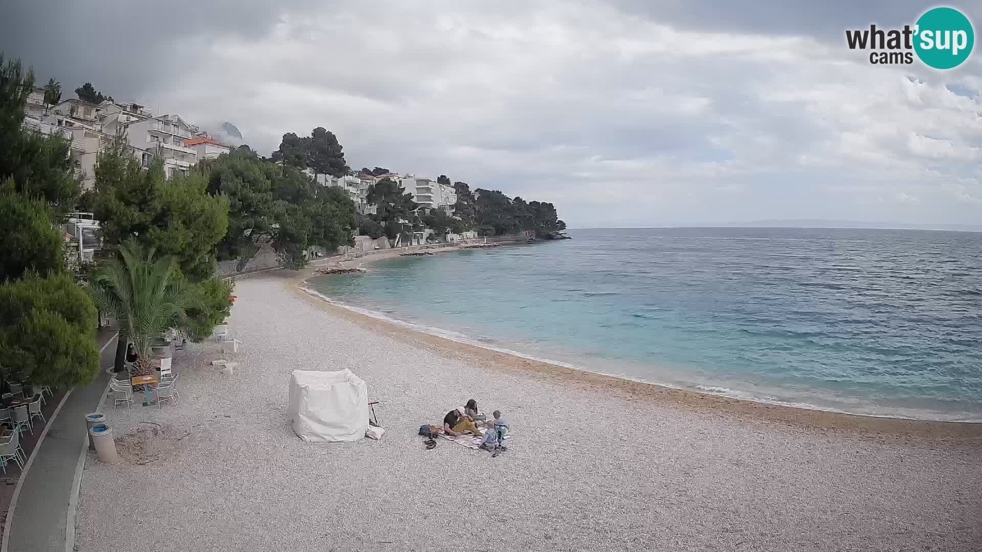 Webcam Plage Lučica Brela – Vue en direct sur la côte adriatique