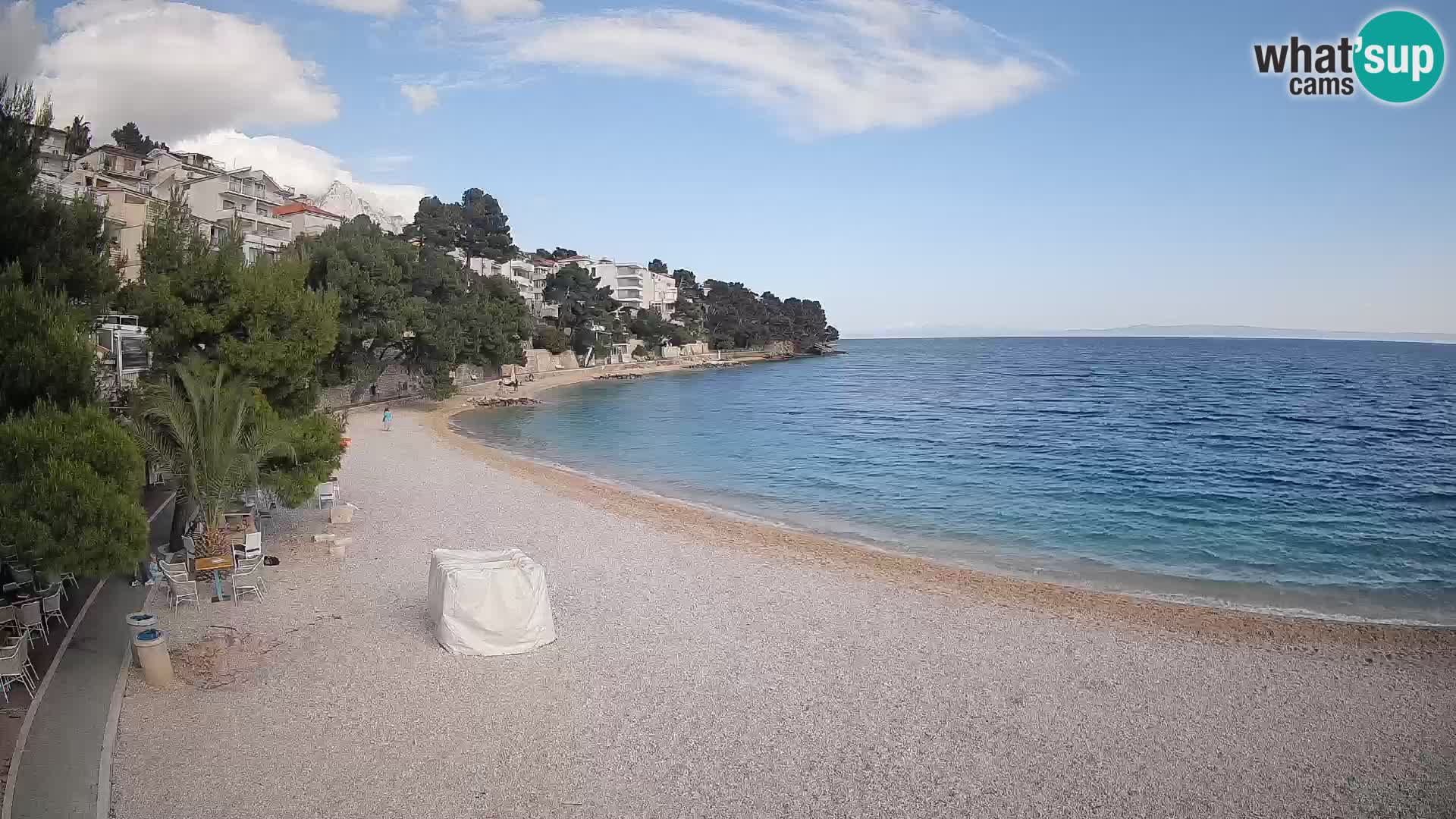 Webcam Lučica Strand Beach Brela – Liveblick von der Adriaküste