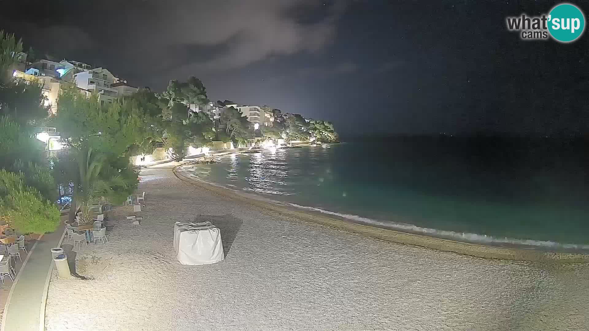 Web kamera Plaža Lučica Brela – Pogled uživo na jadransku obalu