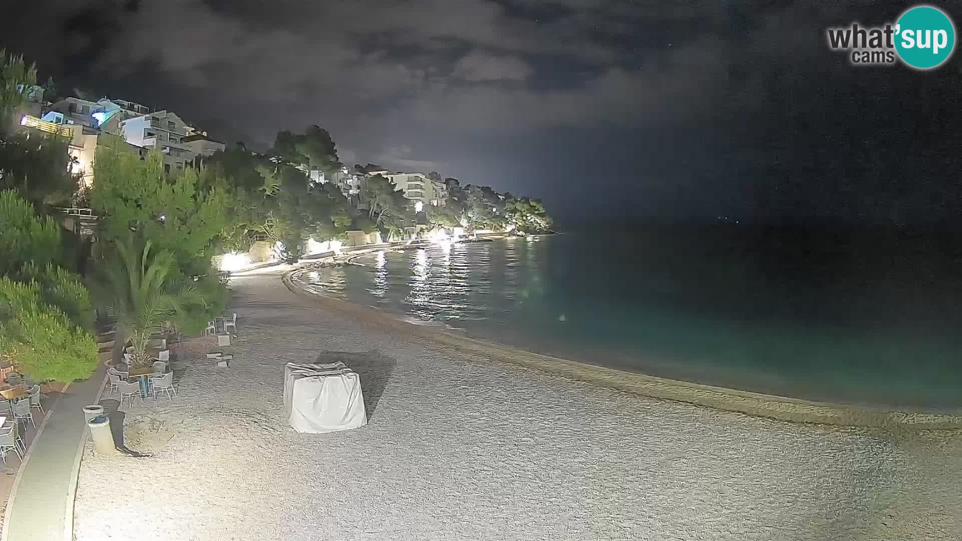Webcam Lučica Strand Beach Brela – Liveblick von der Adriaküste