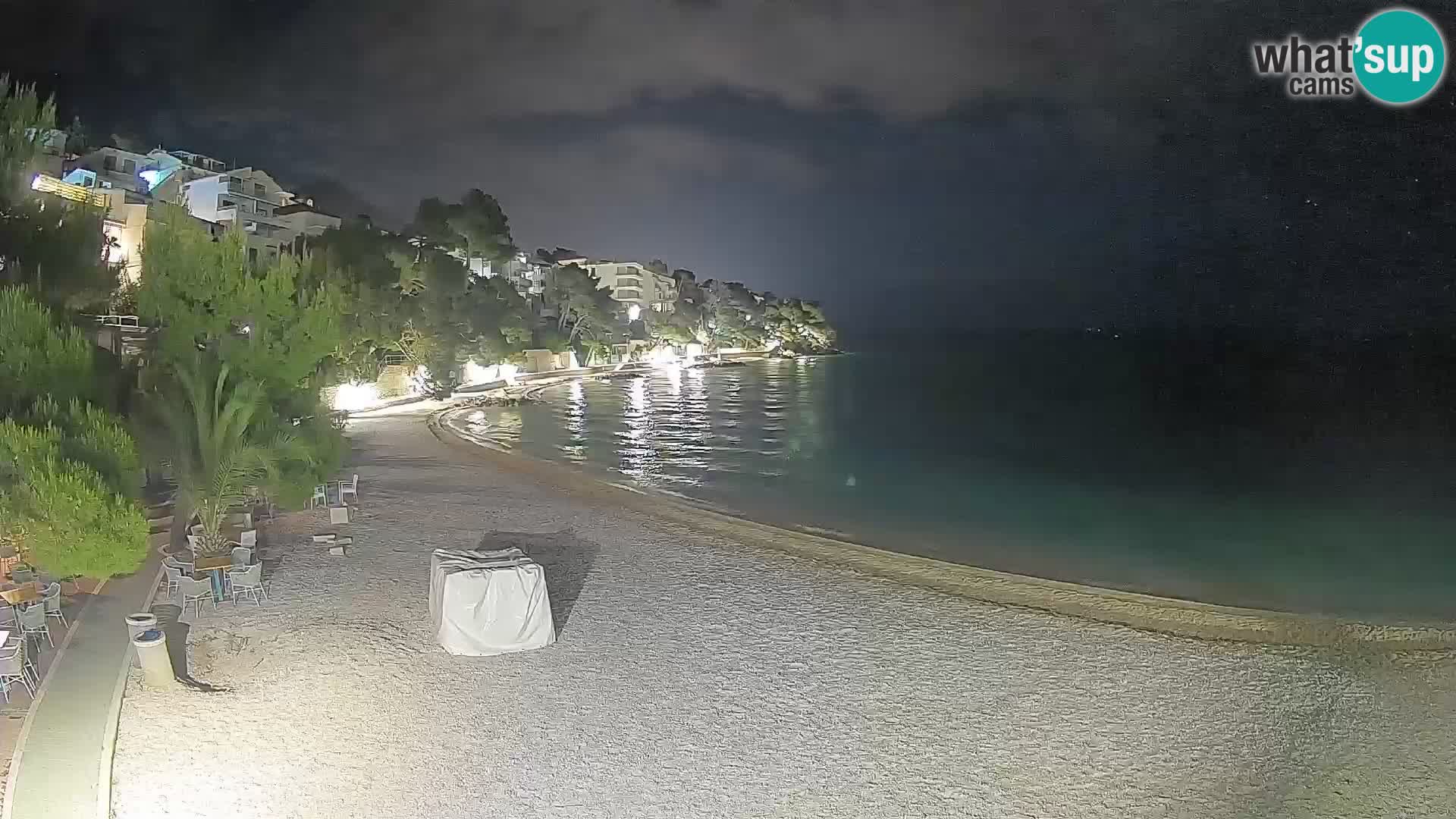 Webcam Plage Lučica Brela – Vue en direct sur la côte adriatique