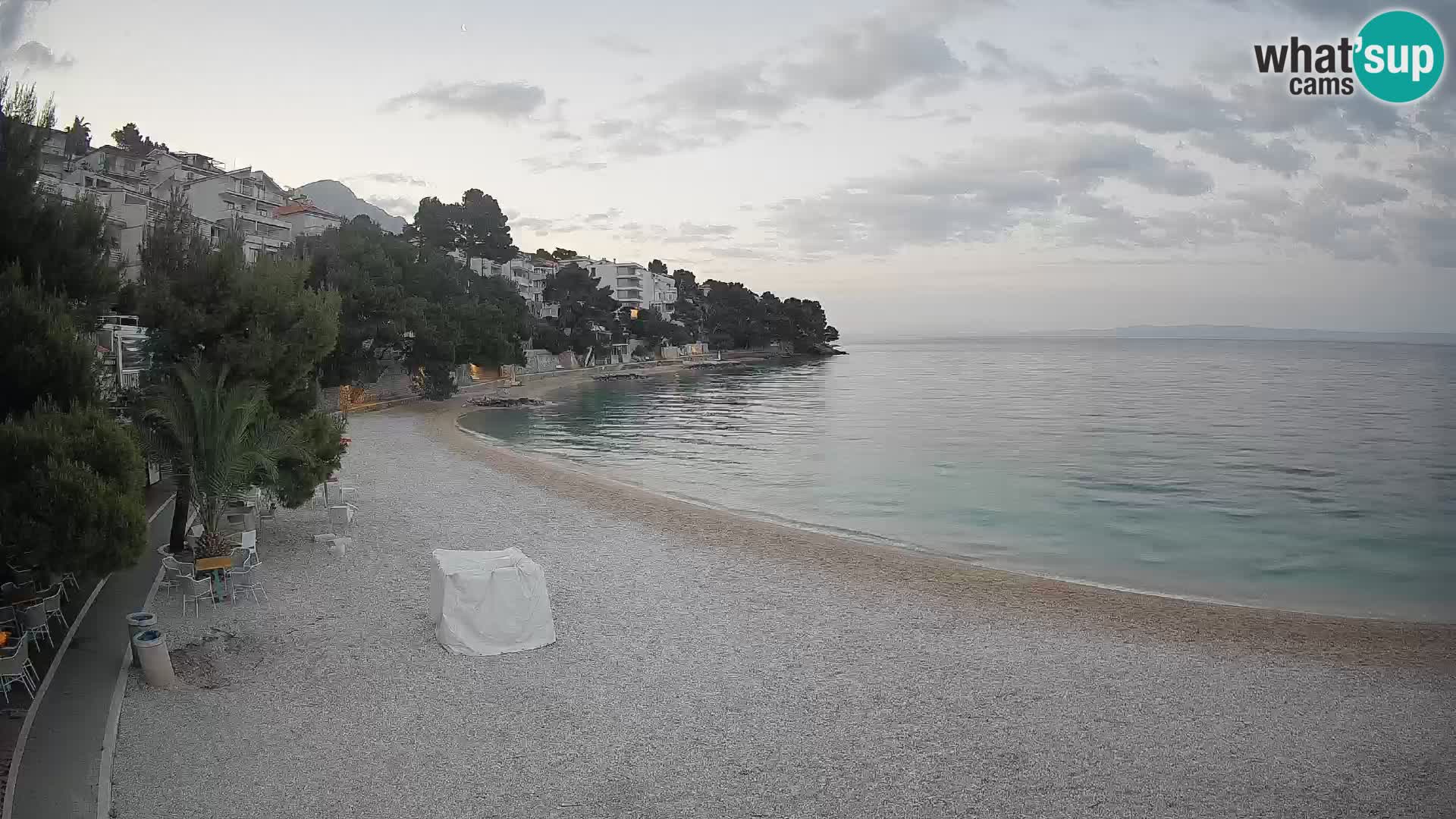 Webcam Lučica Strand Beach Brela – Liveblick von der Adriaküste