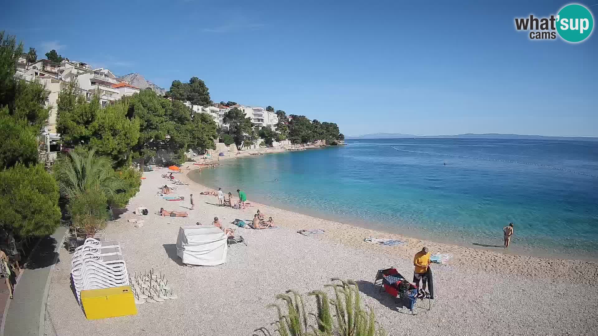 Webcam Spiaggia Lučica Brela – Vista live sulla costa adriatica