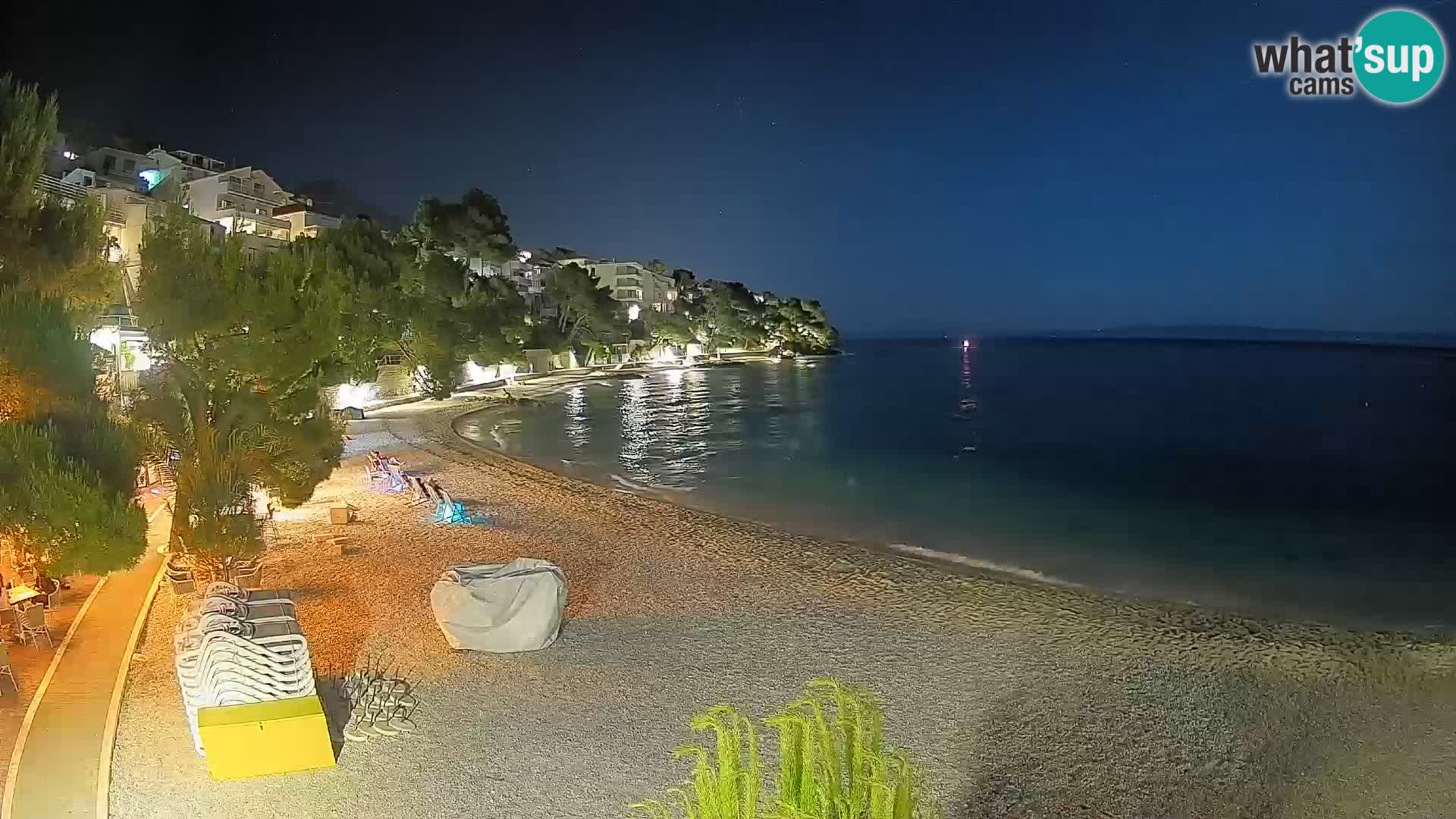 Web kamera Plaža Lučica Brela – Pogled uživo na jadransku obalu