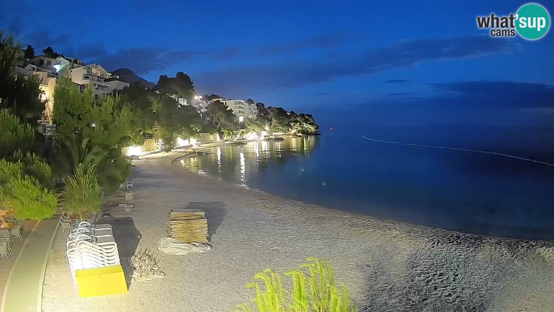 Spletna kamera Plaža Lučica Brela – Pogled v živo na Jadransko obalo