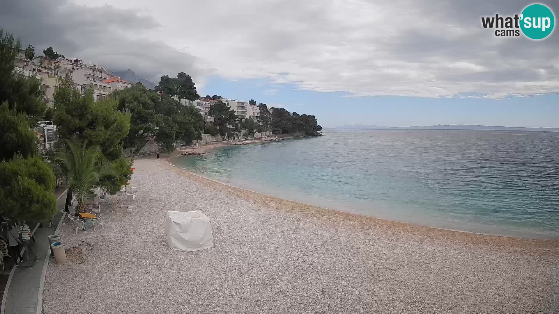 Webcam Lučica Strand Beach Brela – Liveblick von der Adriaküste