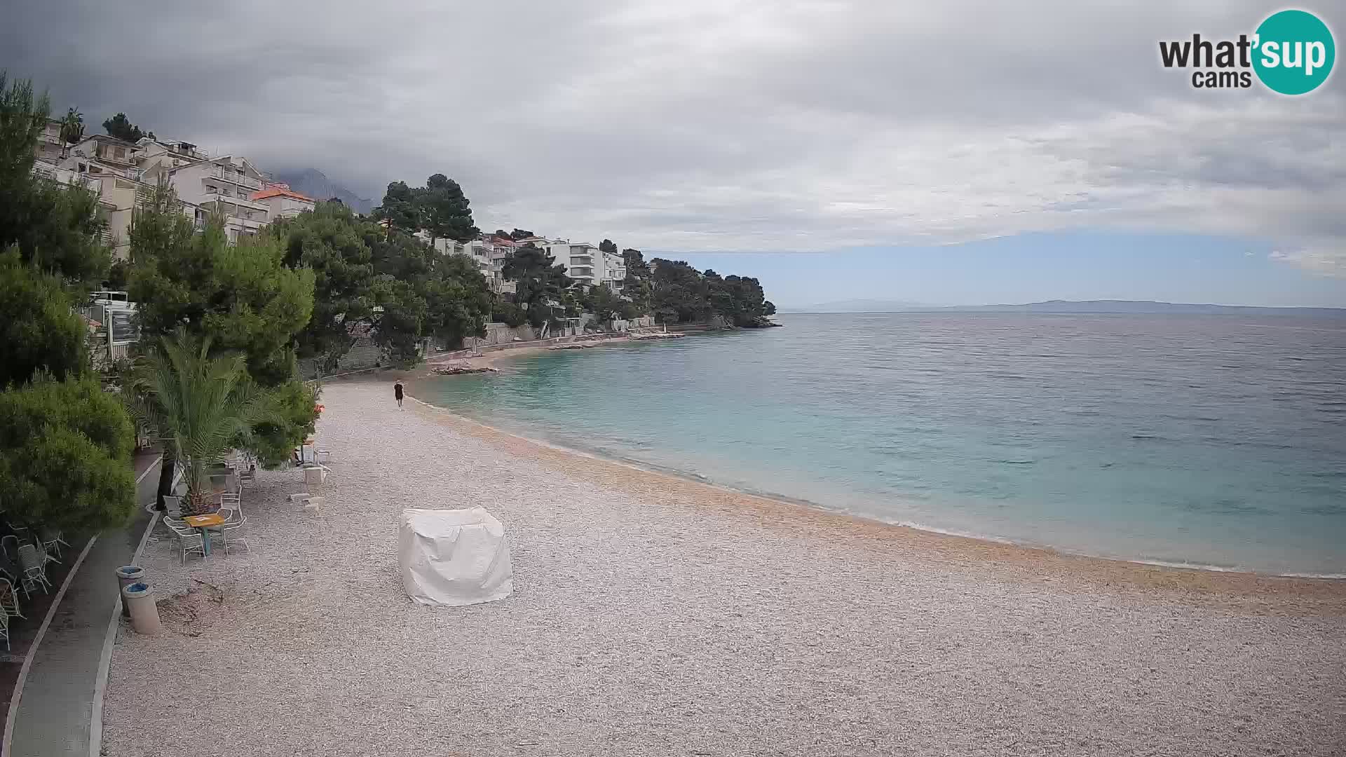 Webcam Lučica Strand Beach Brela – Liveblick von der Adriaküste