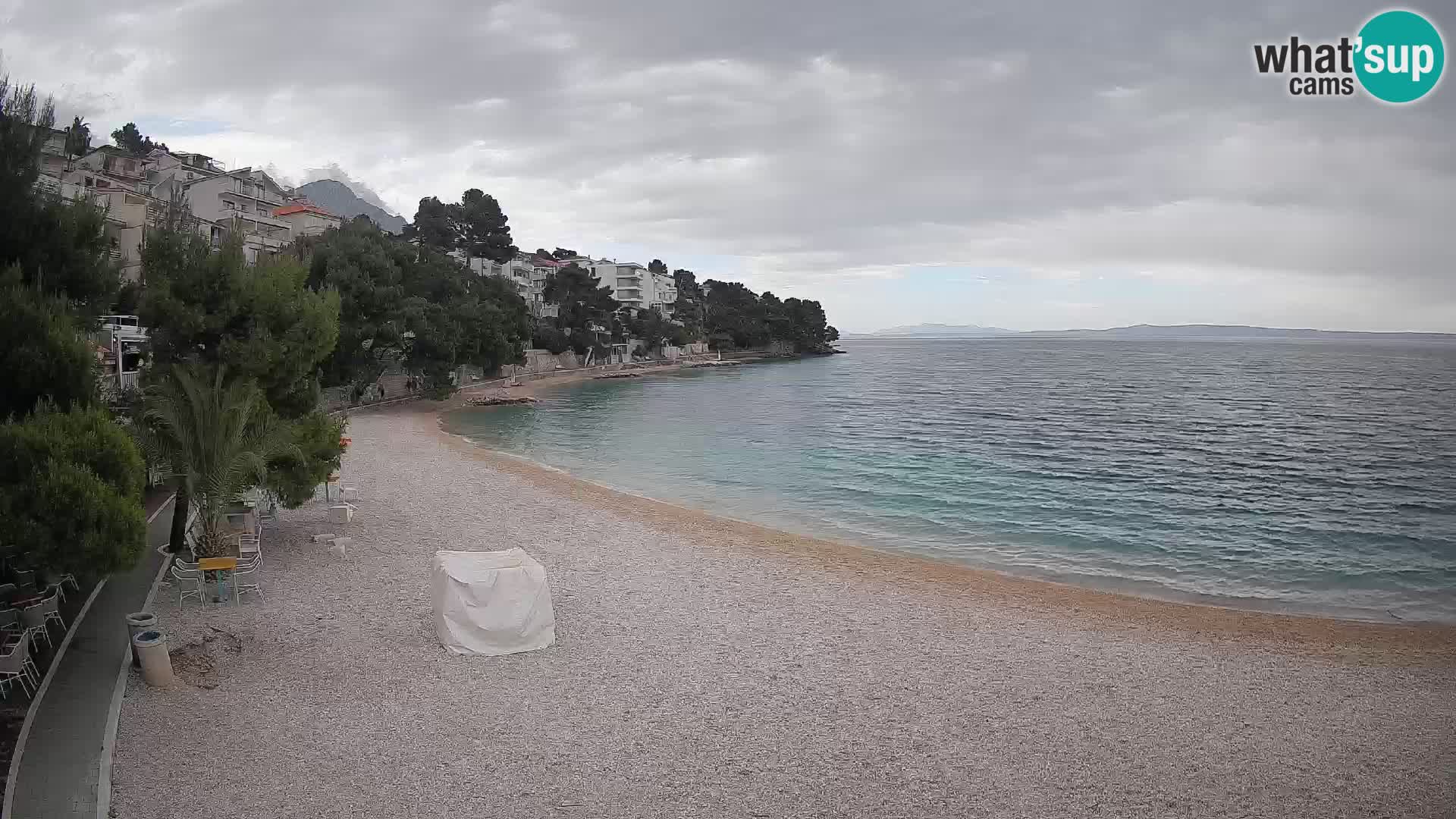 Webcam Lučica Strand Beach Brela – Liveblick von der Adriaküste