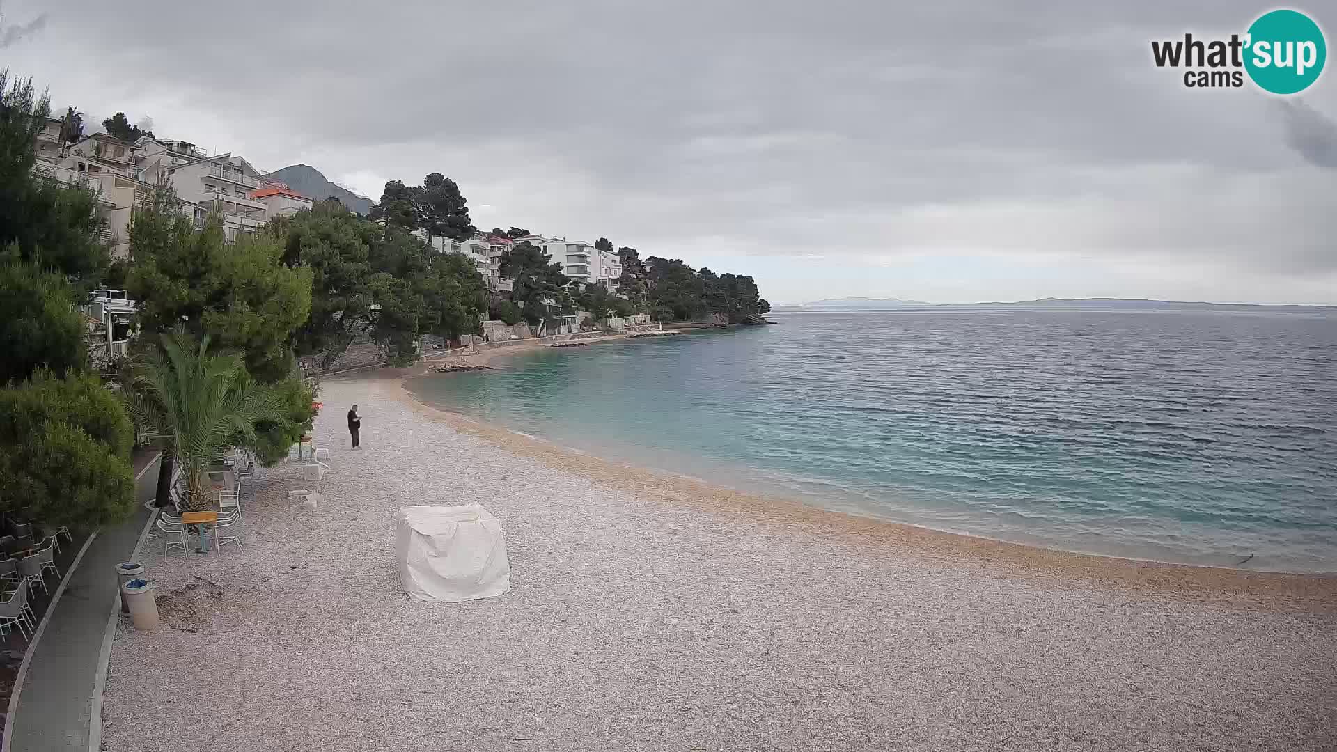 Webcam Playa Lučica Brela – Vista en directo de la costa adriática