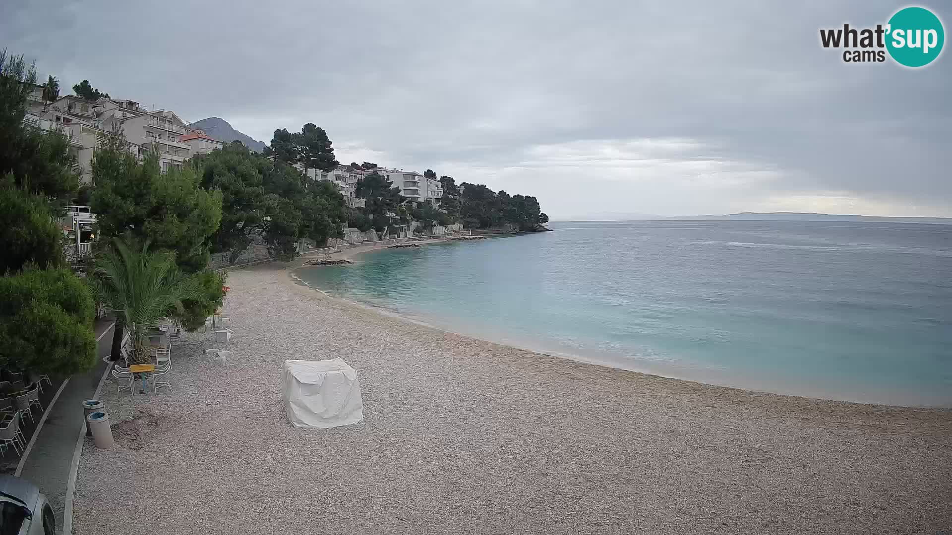 Webcam Lučica Strand Beach Brela – Liveblick von der Adriaküste