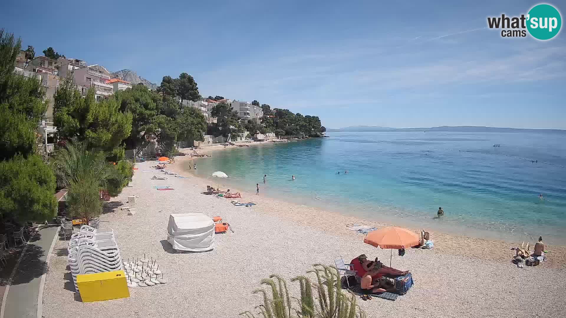 Webcam Spiaggia Lučica Brela – Vista live sulla costa adriatica