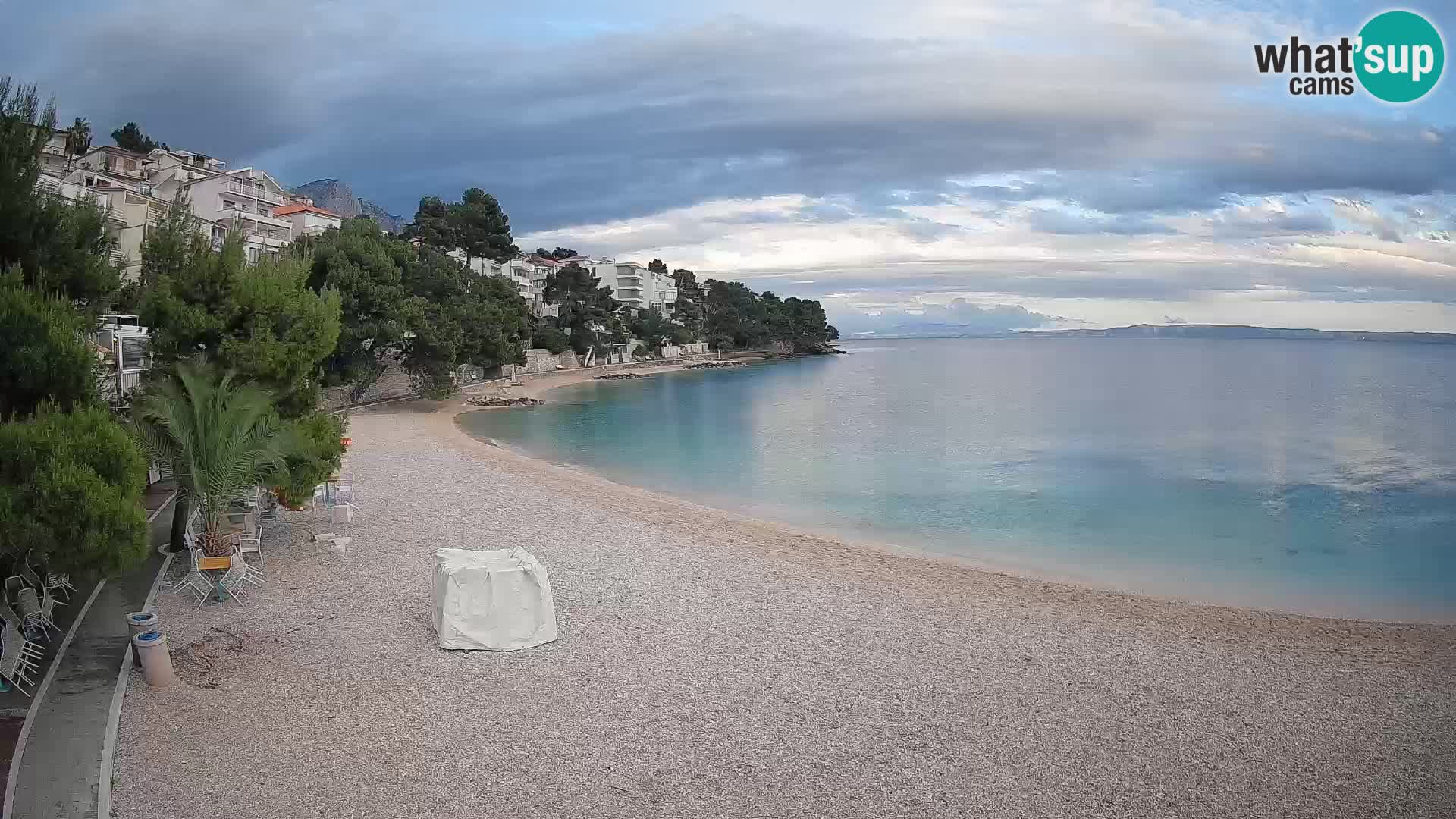 Webcam Lučica Strand Beach Brela – Liveblick von der Adriaküste