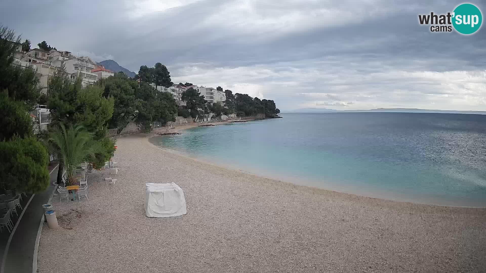 Webcam Plage Lučica Brela – Vue en direct sur la côte adriatique
