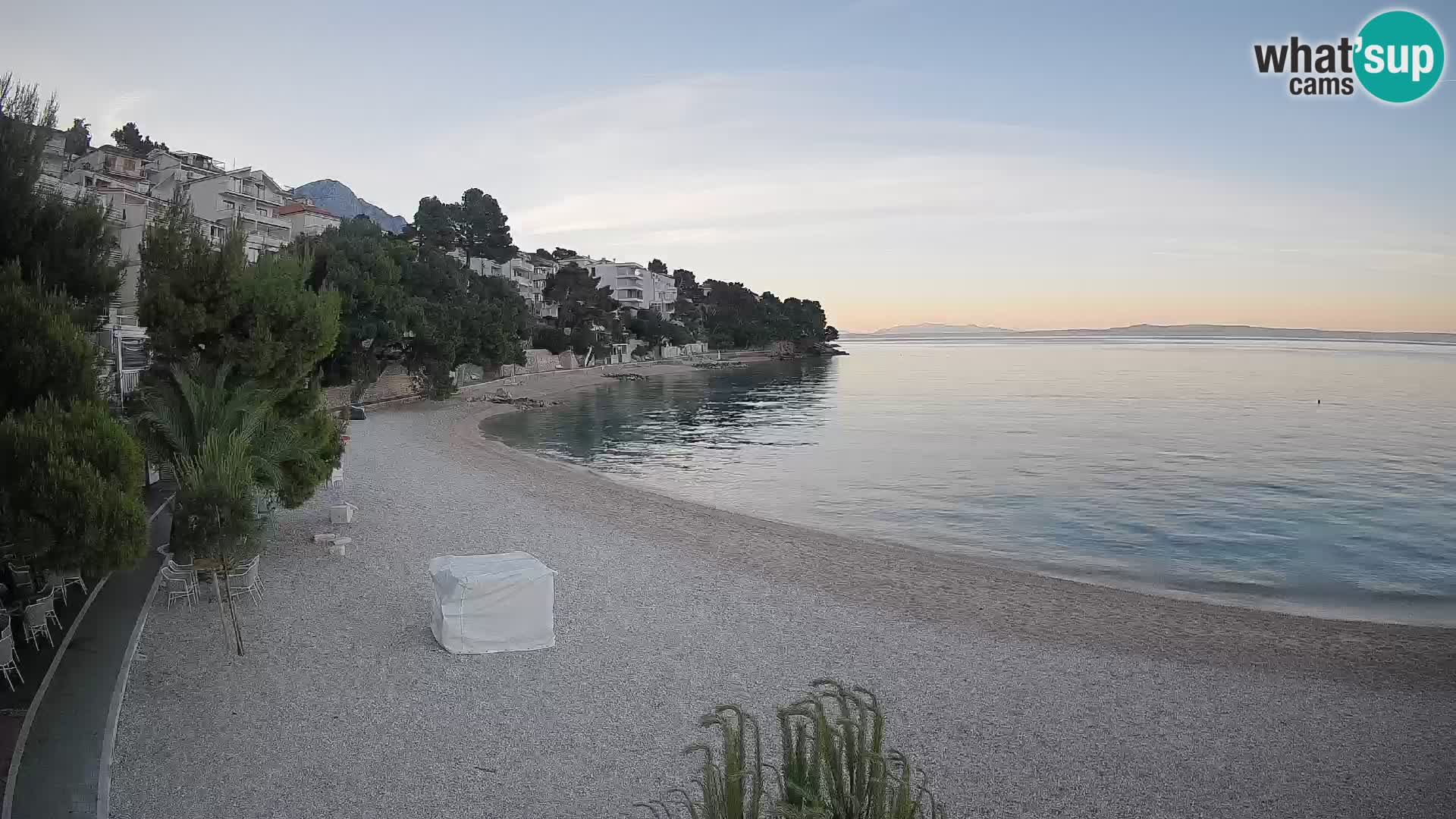 Webcam Plage Lučica Brela – Vue en direct sur la côte adriatique
