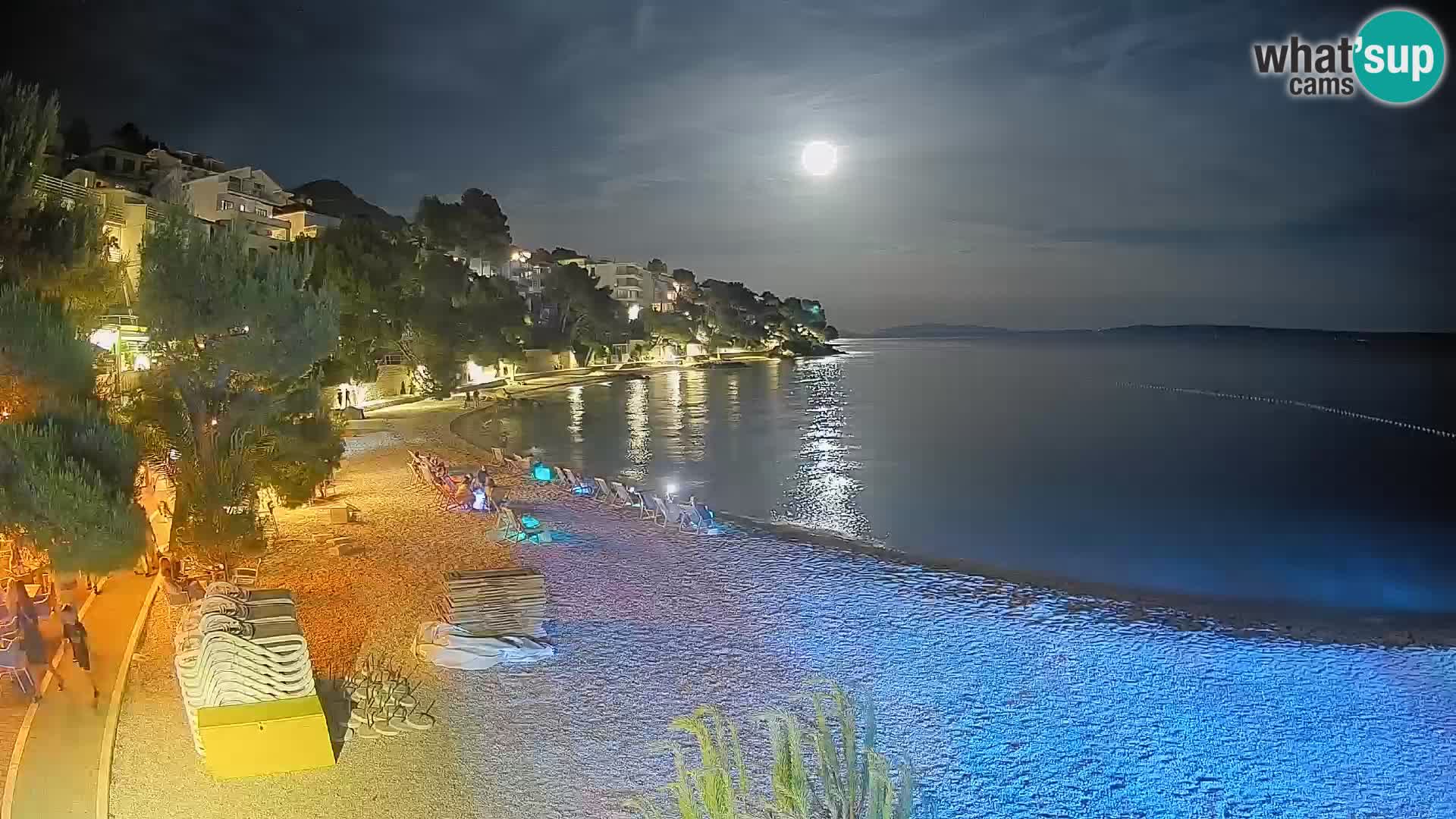 Spletna kamera Plaža Lučica Brela – Pogled v živo na Jadransko obalo