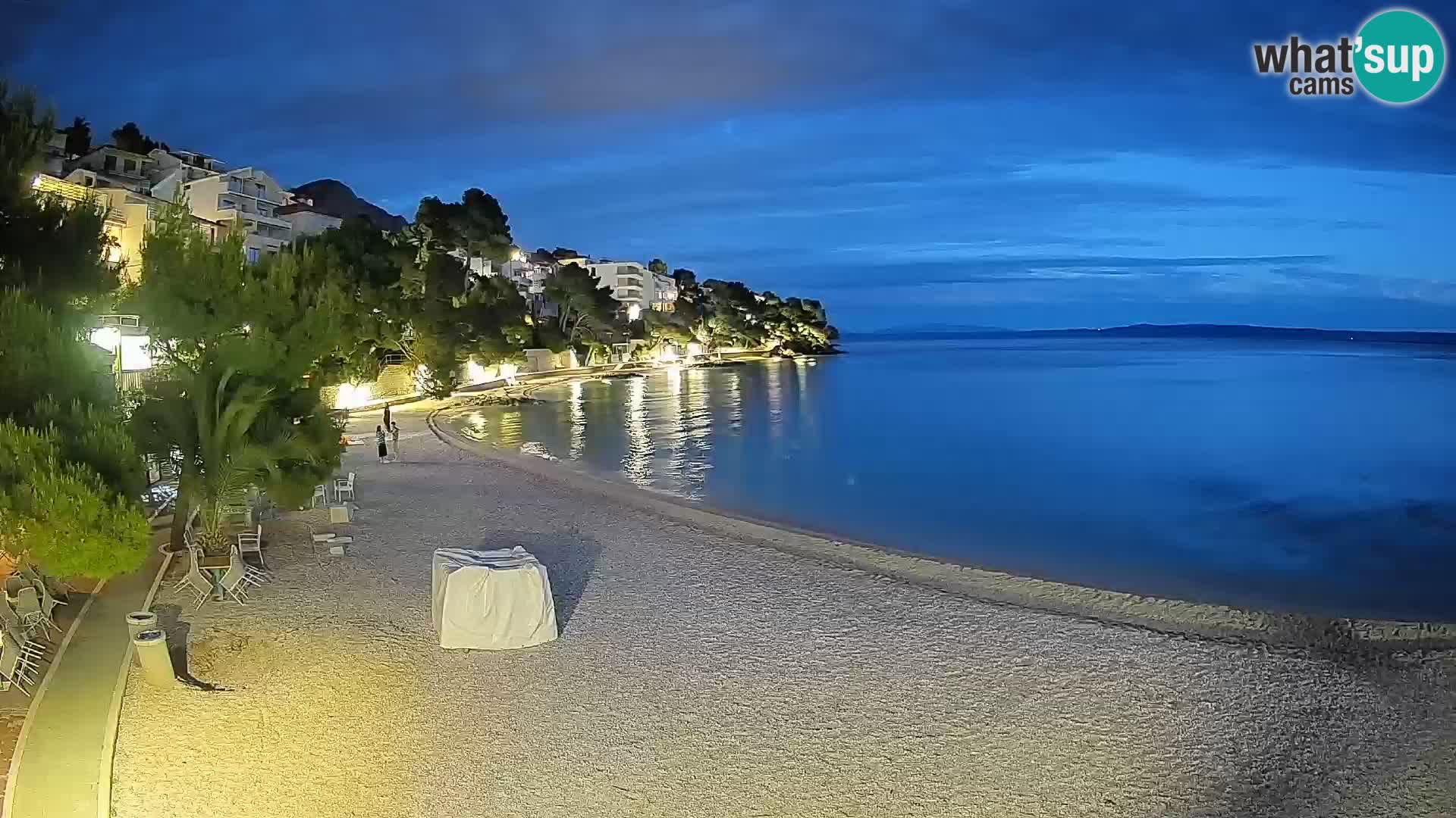 Webcam Lučica Strand Beach Brela – Liveblick von der Adriaküste