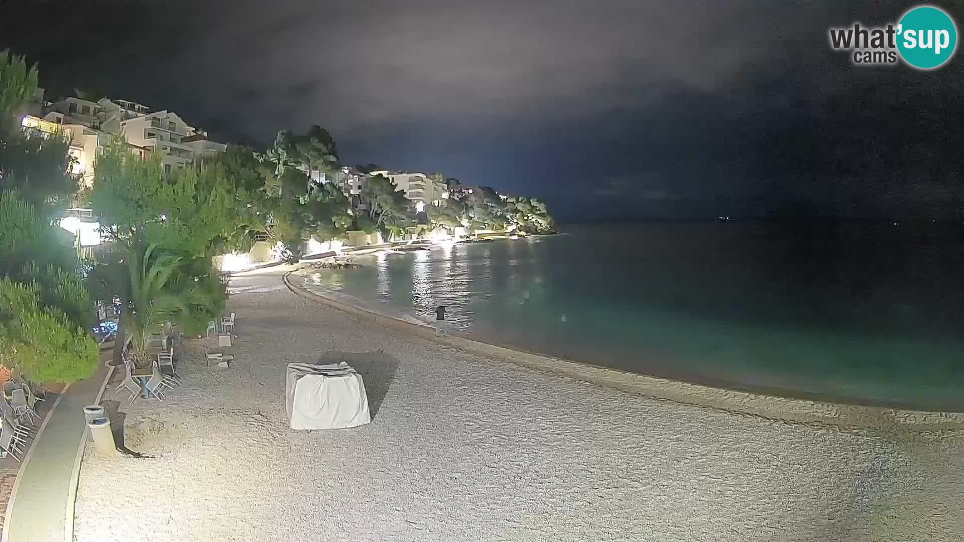Webcam Plage Lučica Brela – Vue en direct sur la côte adriatique