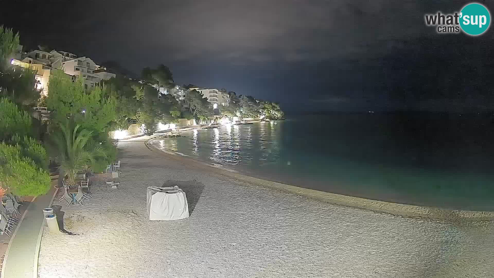 Spletna kamera Plaža Lučica Brela – Pogled v živo na Jadransko obalo