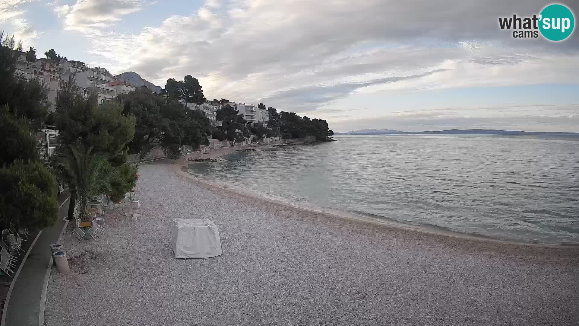 Webcam Plage Lučica Brela – Vue en direct sur la côte adriatique