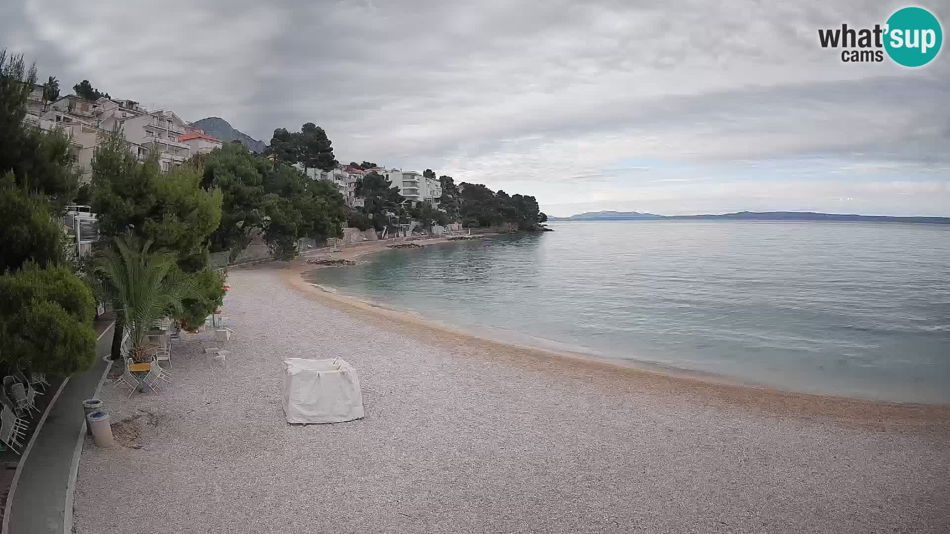 Webcam Lučica Strand Beach Brela – Liveblick von der Adriaküste