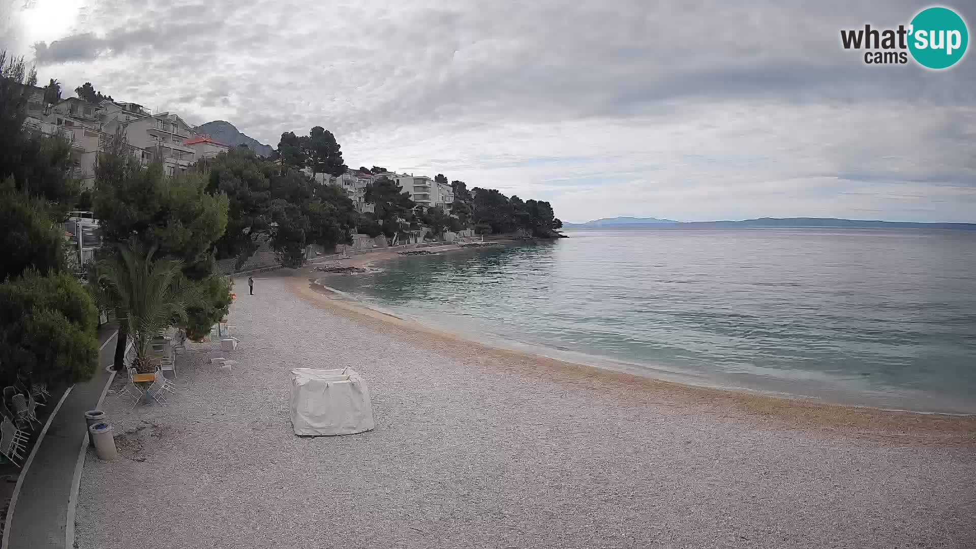 Webcam Plage Lučica Brela – Vue en direct sur la côte adriatique