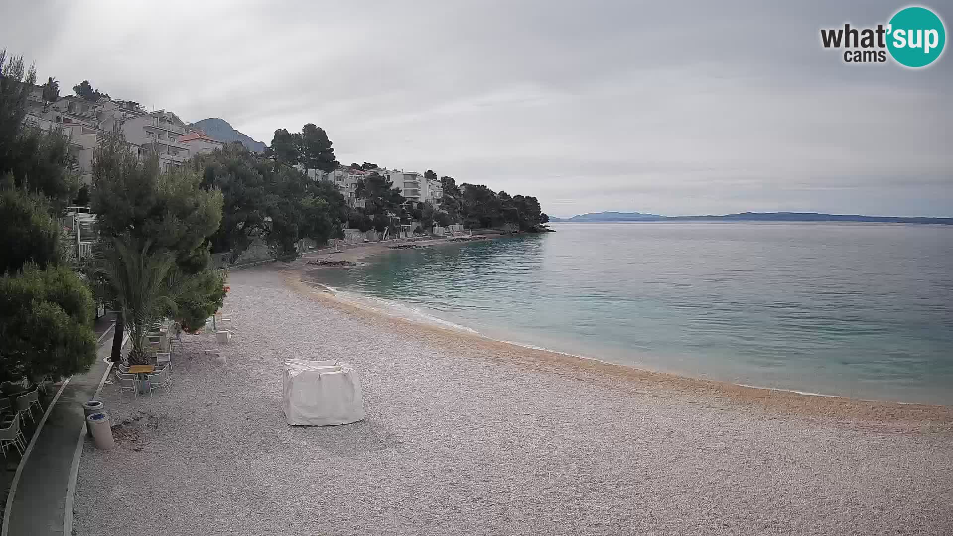 Webcam Plage Lučica Brela – Vue en direct sur la côte adriatique