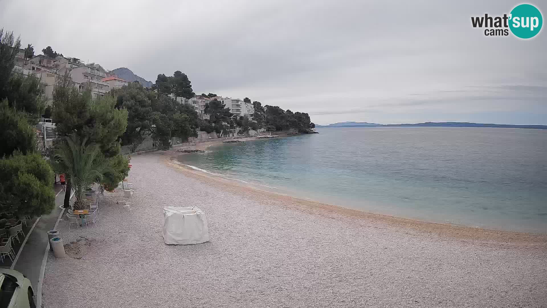 Spletna kamera Plaža Lučica Brela – Pogled v živo na Jadransko obalo