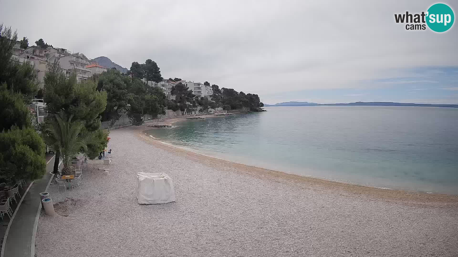 Spletna kamera Plaža Lučica Brela – Pogled v živo na Jadransko obalo
